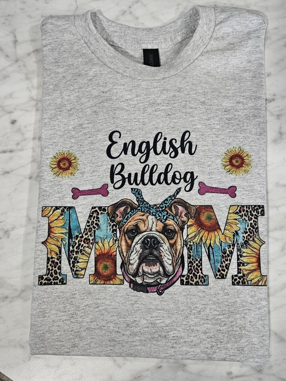English Bulldog mom shirt dog mom cute popular Sunflower